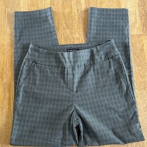 Hilary Radley Monochrome Black Plaid Pull-on Trousers medium petite 28” inseam